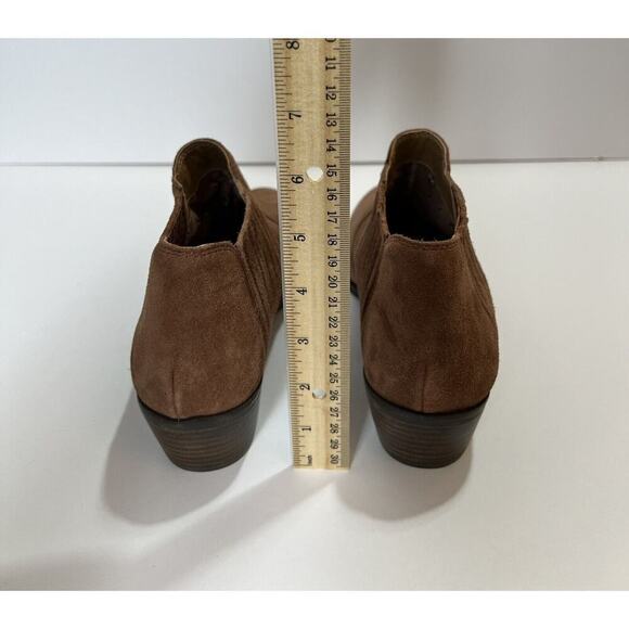 Lucky Brand Womens Suede Ankle Boots Size 7.5 No Zip Chestnut Brown Boho Cowgirl - Picture 8 of 9